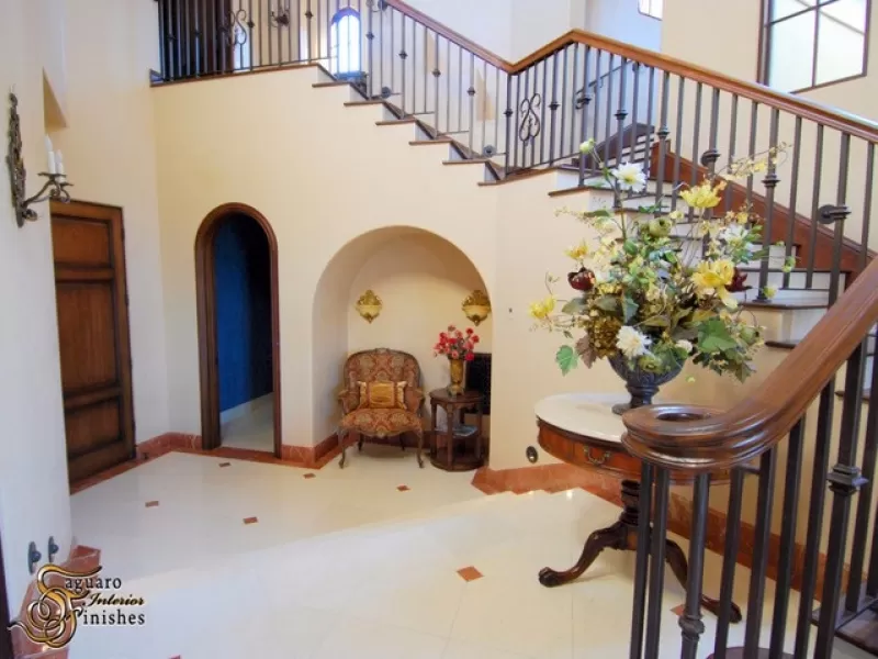 Venetian plaster staircase &ndash; Saguaro Drywall