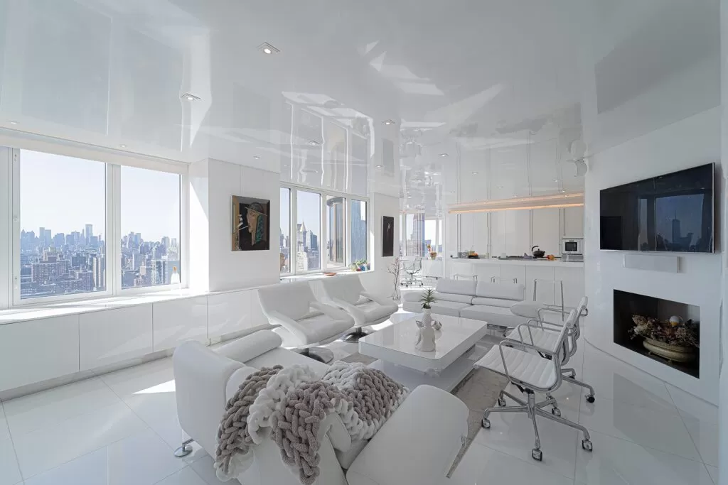 Kh&ocirc;ng gian nội thất ho&agrave;n thiện Venetian plaster thực tế