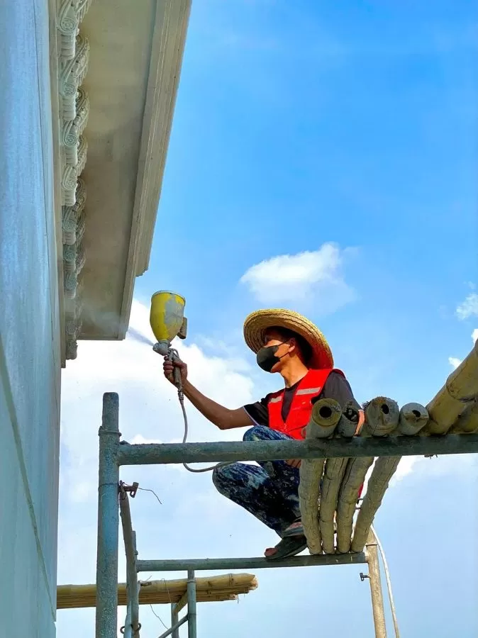 Quy tr&igrave;nh thi c&ocirc;ng sơn đ&aacute; biệt thự Durastone đ&uacute;ng kỹ thuật