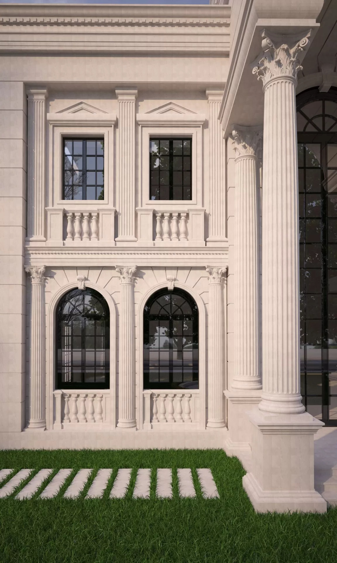 Ứng dụng sơn đ&aacute; hoa cương Durastone cho mặt tiền cột v&agrave; ngoại thất